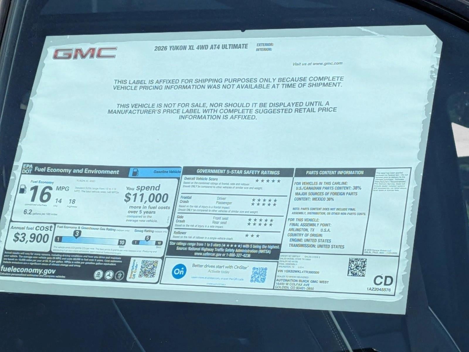 2026 GMC Yukon XL AT4 Ultimate