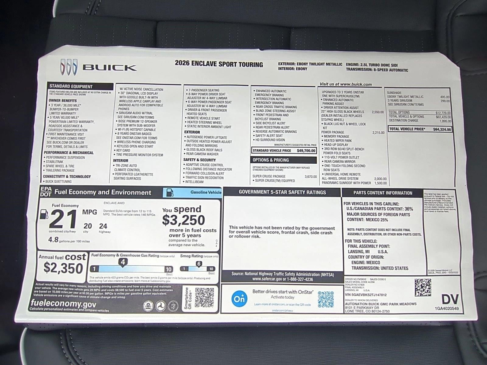 2026 Buick Enclave Sport Touring