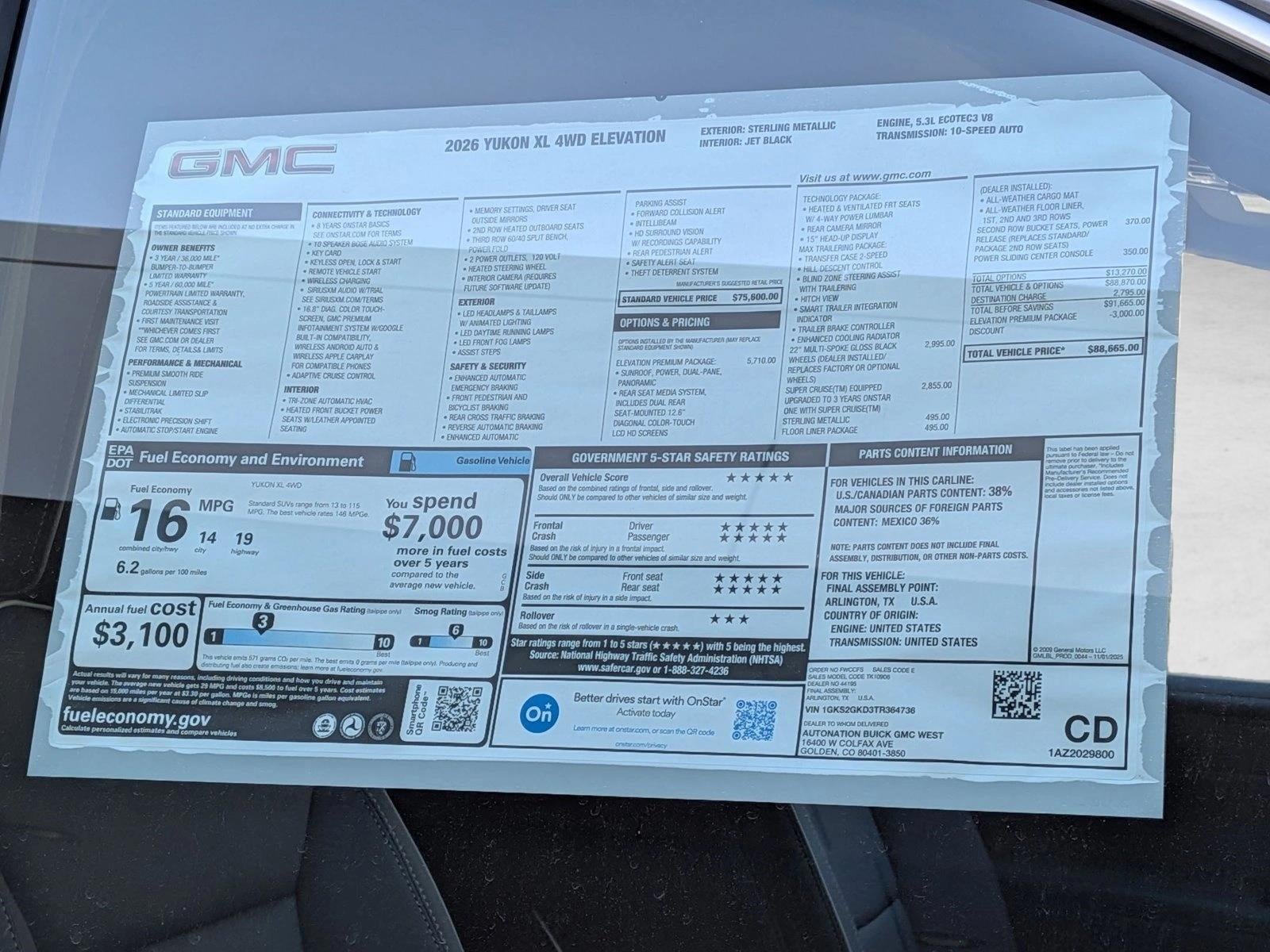 2026 GMC Yukon XL Elevation