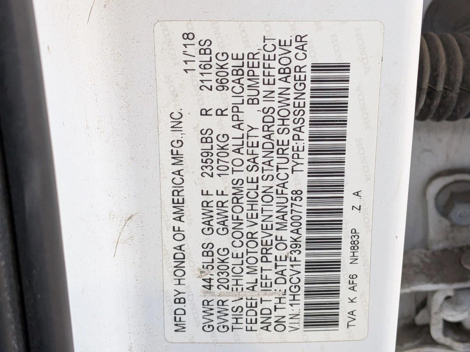 2019 Honda Accord Sedan Sport 1.5T