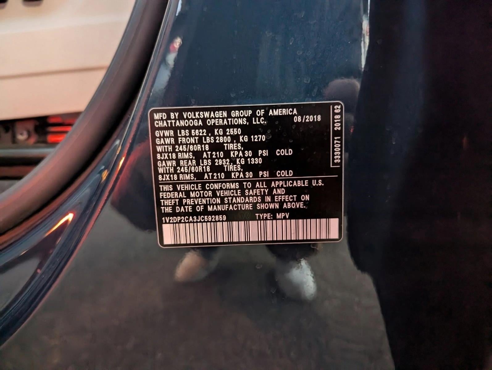 2018 Volkswagen Atlas 2.0T SE