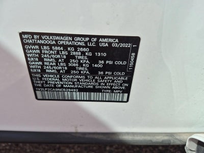 2022 Volkswagen Atlas 2.0T SE