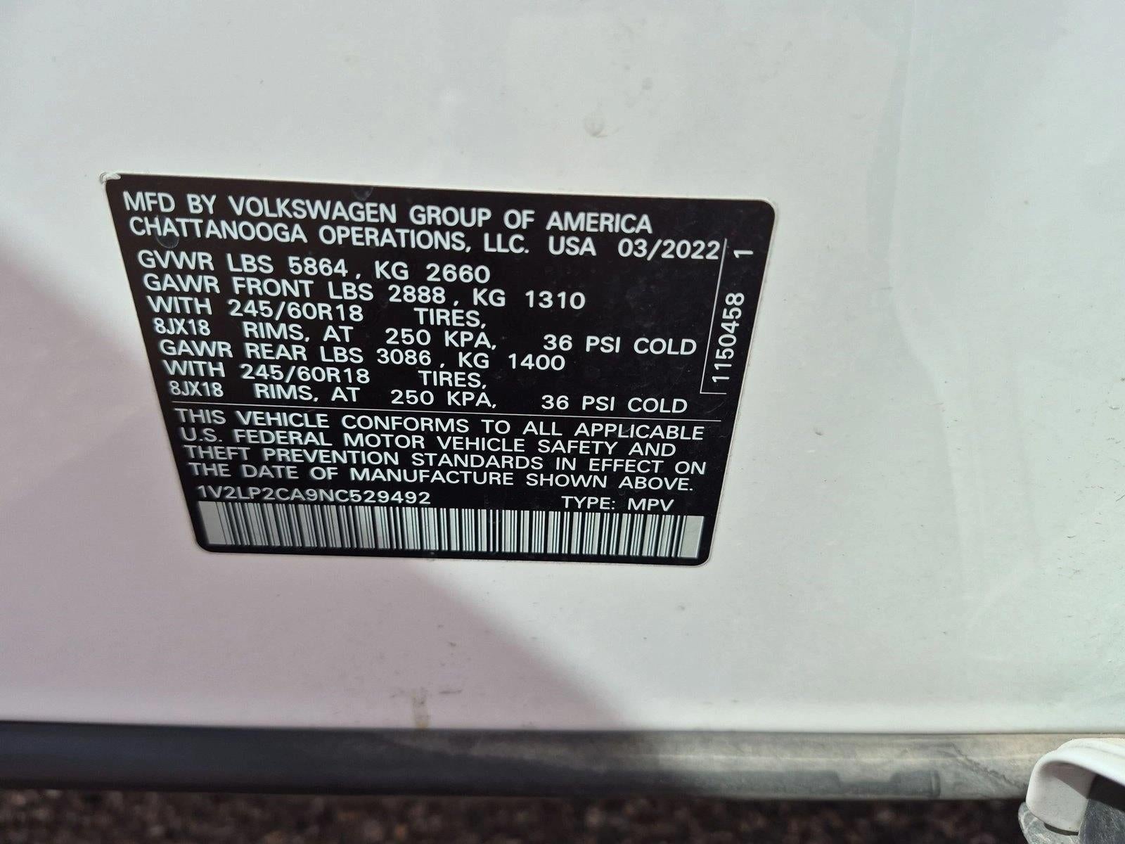2022 Volkswagen Atlas 2.0T SE