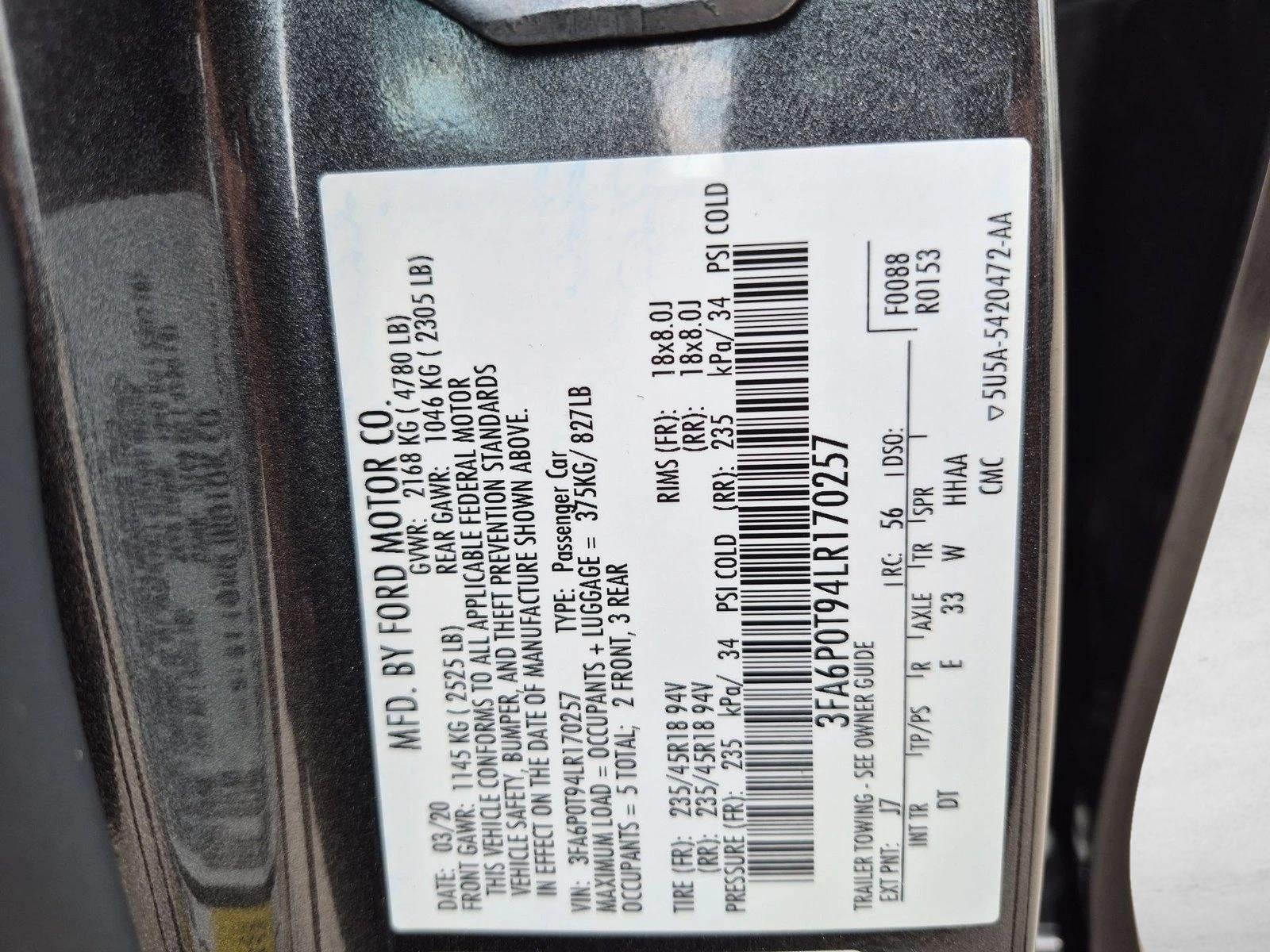 2020 Ford Fusion SE