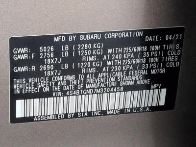 2021 Subaru Outback Limited XT