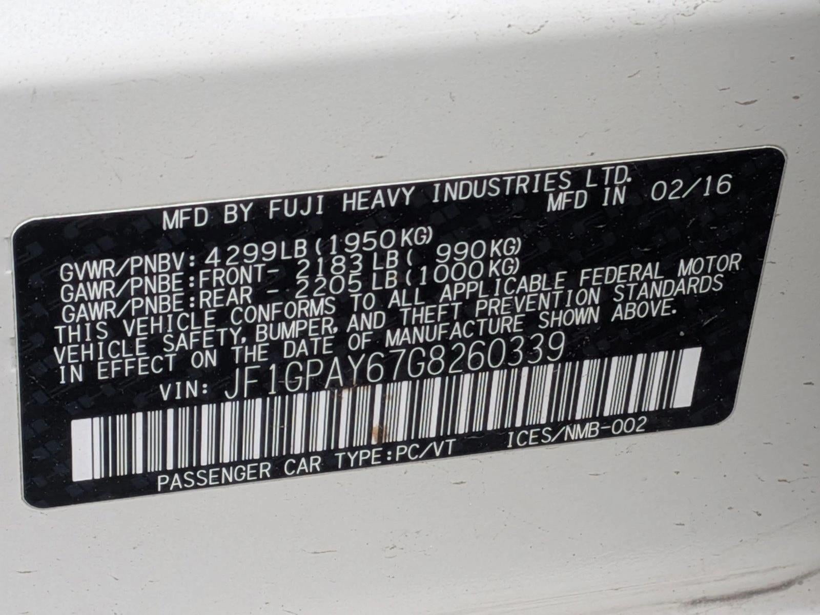 2016 Subaru Impreza 2.0i Sport Limited