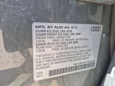 2023 Audi Q3 Premium 45 TFSI S line quattro Tiptronic